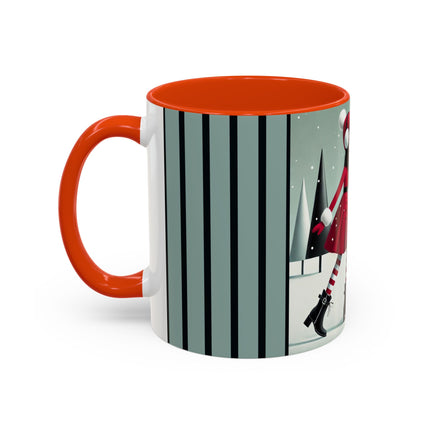 Red Sled & Curious Cats Colorful Mugs (11oz, 15oz)