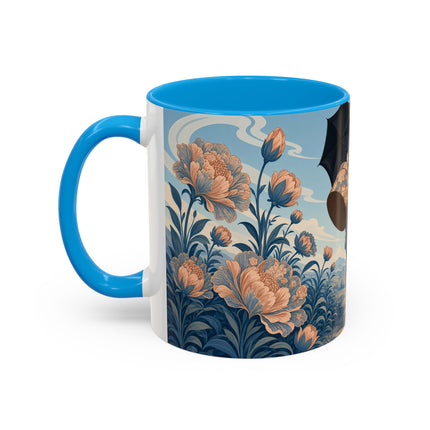 ☔🌸 The Grand Floral Journey Colorful Mug – Art Deco Travel Elegance