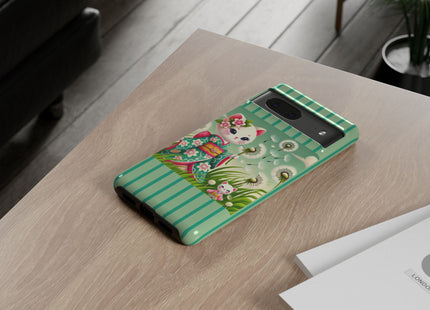 Geisha Kitten and the Dandelion Phone Cases
