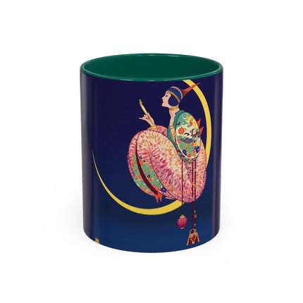Moonlit Reflections Colorful Mug (11oz, 15oz) – Celestial Elegance, Art Deco Beauty & Dreamy Style