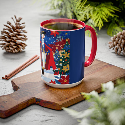 🎭❄️ The Christmas Masquerade Lady Colorful Mug – Art Deco Holiday Fantasy
