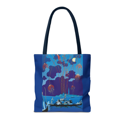Fireworks in Venice by George Barbier Tote Bag (AOP)