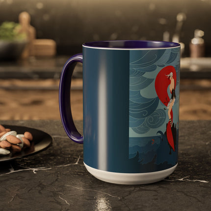 Siren of the Waves Colorful Mugs – Dramatic Sea Power & Bold Elegance