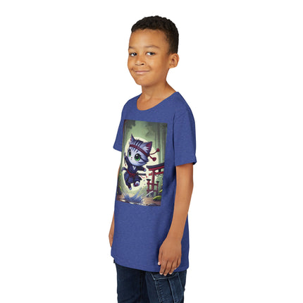 Moonlit Samurai Kitty Youth Short Sleeve Tee