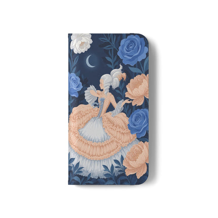 🌙🌸 The Lady Of The Moonlit Flowers Flip Case – Art Deco Floral Reverie