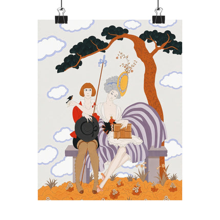 🐦🌸 The Bird Is Quickly Tamed Matte Vertical Poster – George Barbier Art Deco Garden Whimsy