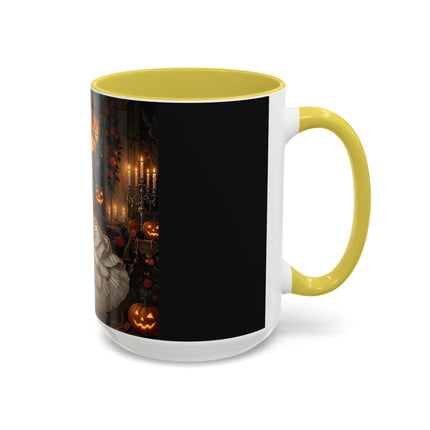 🌙🎃 The Moonlit Pumpkin Parlor Colorful Mug – Elegant Halloween Charm