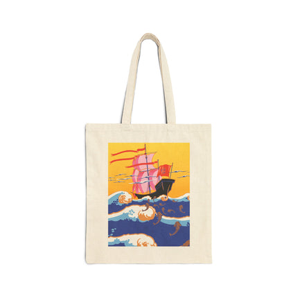 Golden Seas and Whimsical Dreams Cotton Canvas Tote Bag