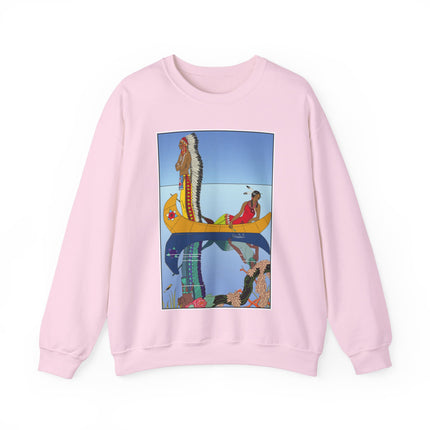 Le long du Missouri (Indian couple on the Missouri River) by George Barbier Heavy Blend™ Crewneck Sweatshirt