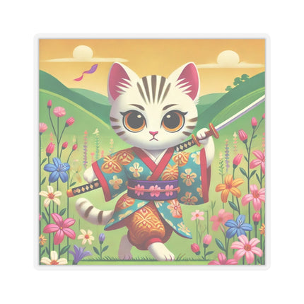 Samurai Kitten Kiss-Cut Stickers (4 Sizes)