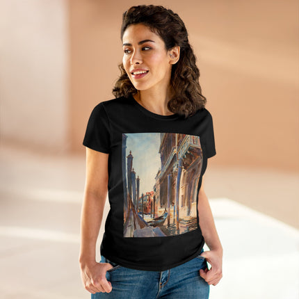Gondola Moorings on the Grand Canal by John Singer Sargent Women's Midweight Cotton Tee