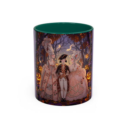 🎃🌙 The Midnight Court Of Pumpkin Grove Colorful Mug – Elegant Halloween Masquerade