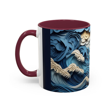 Dramatic Ocean with Crashing Waves Colorful Mugs (11oz, 15oz)