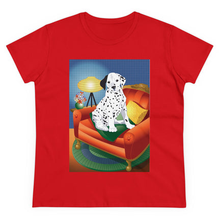 A Dalmatian's Cozy Corner Women's Midweight Cotton Tee