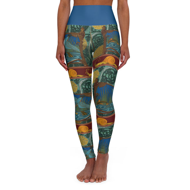 Kingfisher & Fish by Maurice Pillard Verneuil High Waisted Yoga Leggings (AOP)