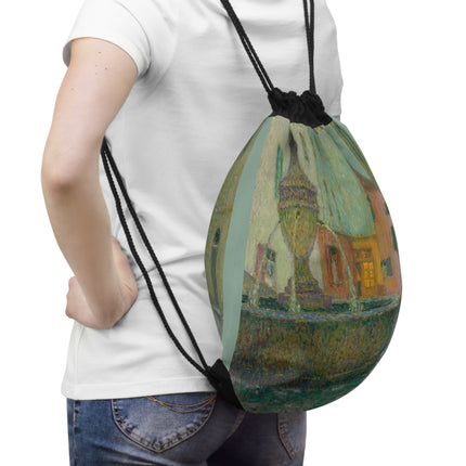 La Fontaine, Saint-Paul De Vence by Henri Le Sidaner Drawstring Bag