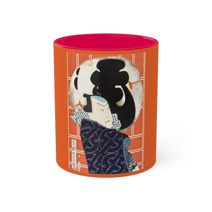 The Actor Bandō Hikosaburō V and the Mo troupe by Tsukioka Yoshitoshi Colorful Mugs, 11oz