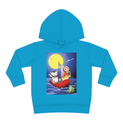 Embarking on a Moonlit Journey Toddler Pullover Fleece Hoodie