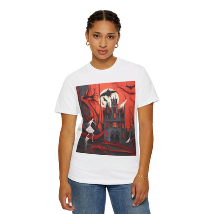 Halloween Night Scene Unisex Garment-Dyed T-shirt