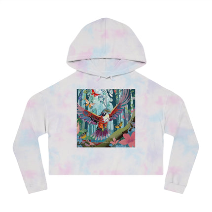 A Colorful Raptor Women’s Cropped Hooded Sweatshirt