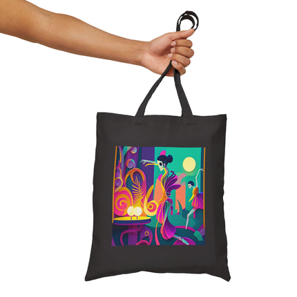 Dance of the Skeleton Ballerinas Cotton Canvas Tote Bag