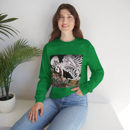 Mitsukuni Defying the Skeleton Spectre by Utagawa Kuniyoshi Heavy Blend™ Crewneck Sweatshirt