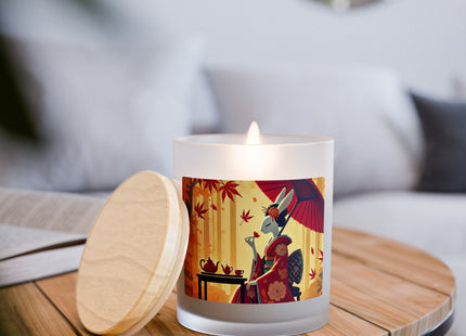 Theatrical Harvest Rabbit Frosted Glass Candle, 11oz