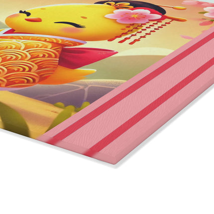 Whimsical Springtime Exchange Glass Cutting Board
