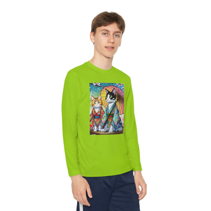 Kimono Kitties Youth Long Sleeve Competitor Tee – Anime Charm & Whimsical Elegance