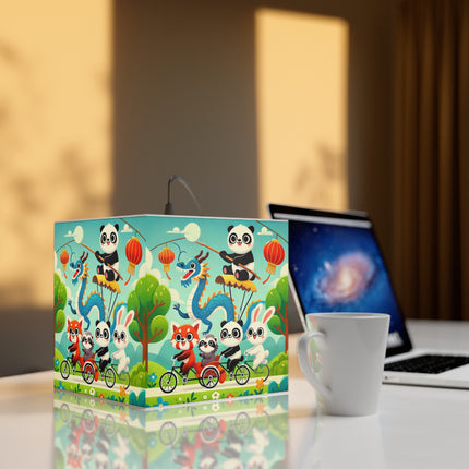 🚲🐼 The Rolling Along Together Light Cube Lamp – Friendship, Fun & Playful Adventure