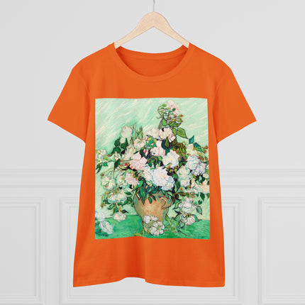 Roses by Vincent Van Gogh Women's Midweight Cotton Tee