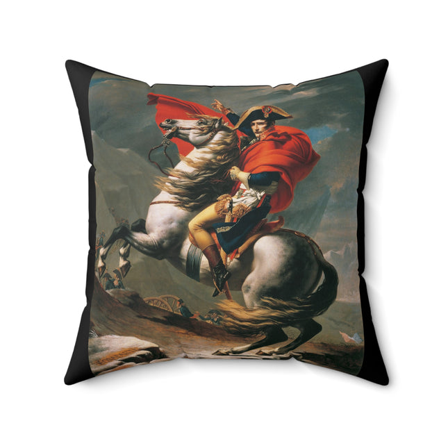 Napoleon Crossing the Alps by Jacques-Louis David Spun Polyester Square Pillow