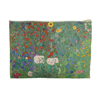 Farm Garden with Sunflowers Accessory Pouch – Gustav Klimt Floral Art Bag
