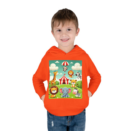 Whimsical Circus Friends Toddler Pullover Fleece Hoodie