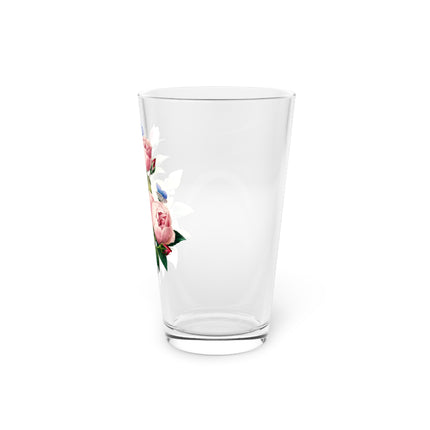Yellow Rose and Cabbage Rose Botanical Illustration by Pierre-Joseph Redouté Glass, 16oz