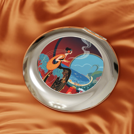 Golden Day Serenade Compact Mirror – Elegant Harmony & Sunlit Grace