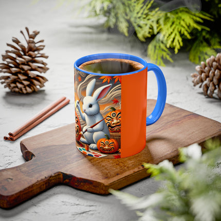 Halloween Rabbit’s Kabuki Jack-o’-Lanterns Colorful Mugs (11oz, 15oz)