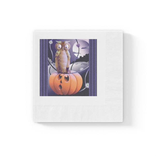 The Startled Pumpkin White Coined Napkins