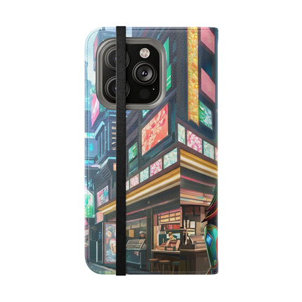 🐆🦜 Cybernetic Duets Flip Case – Neon Elegance & Digital Harmony