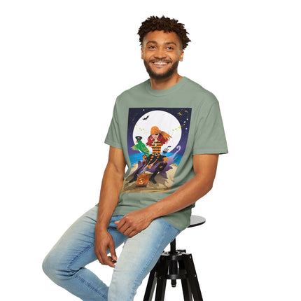 Moonlit Pirate Halloween Unisex Garment-Dyed T-shirt