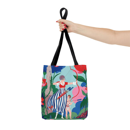 🏹🌺 The Lady Of The Enchanted Garden Archery Tote Bag – Art Deco Floral Adventure