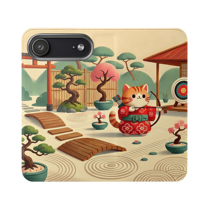 🏹🌸 Archer Kitten in the Zen Garden Flip Case – Focus, Whimsy & Zen Balance