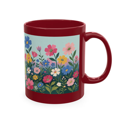 🌼🪭 The Lady Of The Grand Flower Garden Ceramic Mug – Art Deco Garden Whimsy