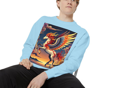 Flame-Winged Horse at Sunset Sweatshirt