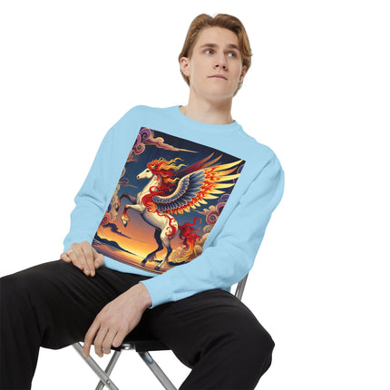 Flame-Winged Horse at Sunset Sweatshirt