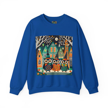 Night of the Trick-or-Treating Owlets Unisex Heavy Blend™ Crewneck Sweatshirt