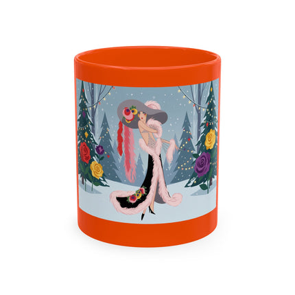 🏮🎄 The Winter Lantern Celebration Ceramic Mug – Art Deco Asian Christmas Elegance
