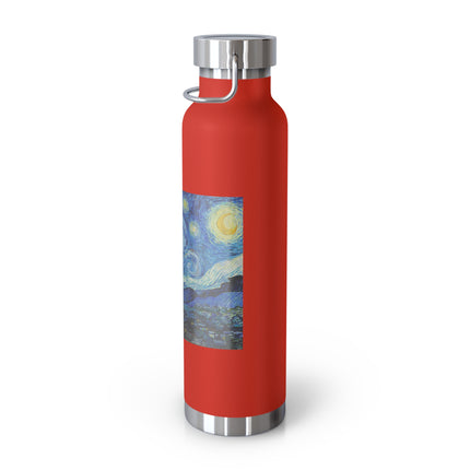 The Starry Night by Vincent Van Gogh Copper Vacuum Insulated Bottle, 22oz