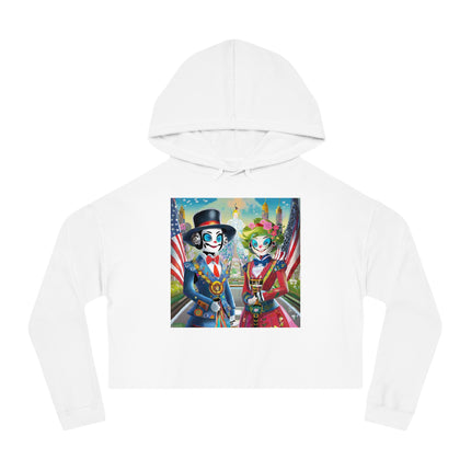 Cyber Punk Robot Cropped Hooded Sweatshirt