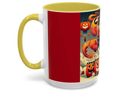 Jack-O’-Lantern Drums & The Kabuki Rabbit Colorful Mugs (11oz, 15oz)